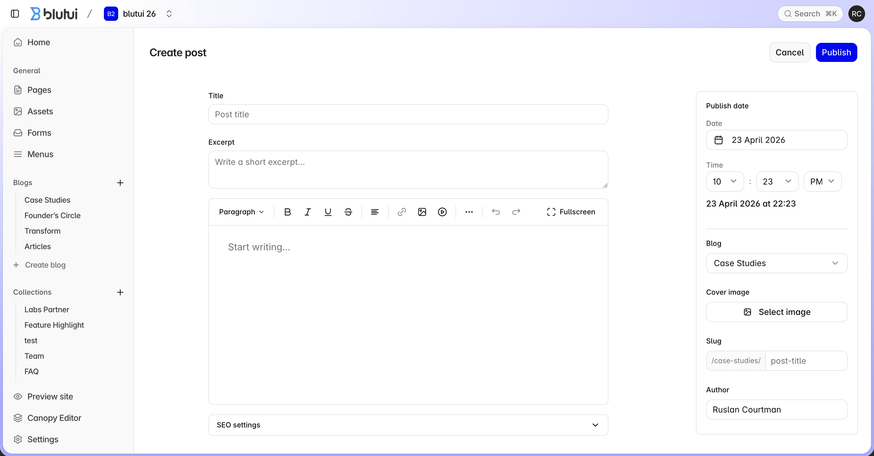 Blog Creating Post